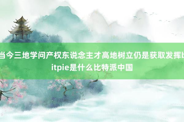 当今三地学问产权东说念主才高地树立仍是获取发挥bitpie是什么比特派中国