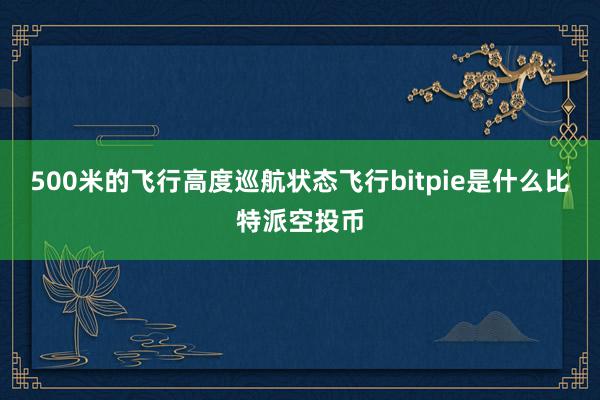 500米的飞行高度巡航状态飞行bitpie是什么比特派空投币