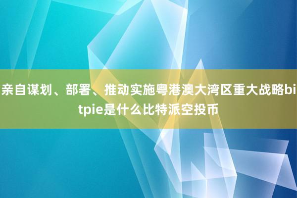 亲自谋划、部署、推动实施粤港澳大湾区重大战略bitpie是什么比特派空投币