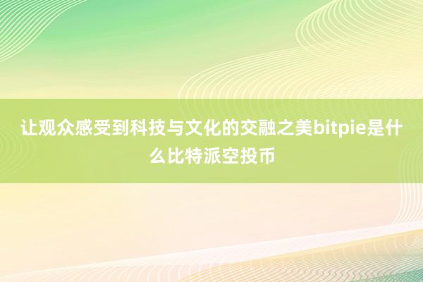 让观众感受到科技与文化的交融之美bitpie是什么比特派空投币