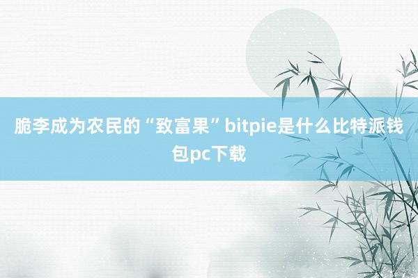 脆李成为农民的“致富果”bitpie是什么比特派钱包pc下载