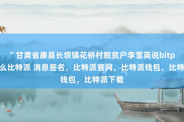 ”甘肃省康县长坝镇花桥村脱贫户李雪英说bitpie是什么比特派 消息签名，比特派官网，比特派钱包，比特派下载