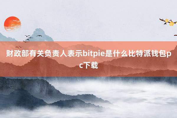 财政部有关负责人表示bitpie是什么比特派钱包pc下载