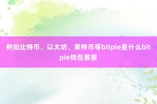 例如比特币、以太坊、莱特币等bitpie是什么bitpie钱包客服