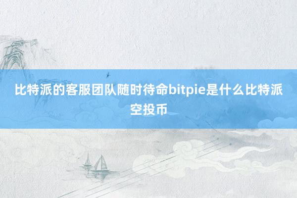 比特派的客服团队随时待命bitpie是什么比特派空投币