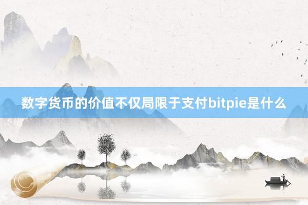 数字货币的价值不仅局限于支付bitpie是什么