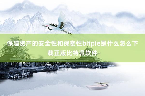 保障资产的安全性和保密性bitpie是什么怎么下载正版比特派软件