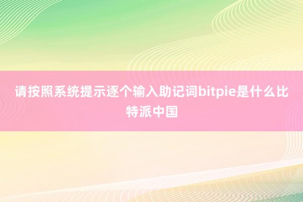 请按照系统提示逐个输入助记词bitpie是什么比特派中国