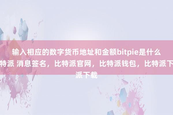 输入相应的数字货币地址和金额bitpie是什么比特派 消息签名，比特派官网，比特派钱包，比特派下载