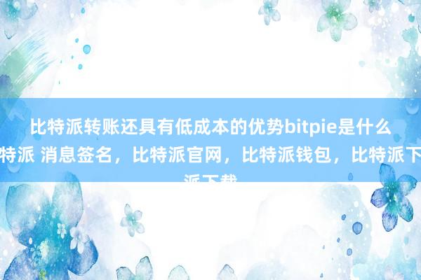 比特派转账还具有低成本的优势bitpie是什么比特派 消息签名，比特派官网，比特派钱包，比特派下载