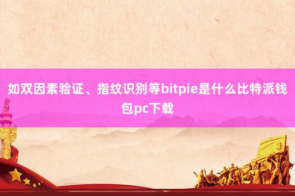 如双因素验证、指纹识别等bitpie是什么比特派钱包pc下载