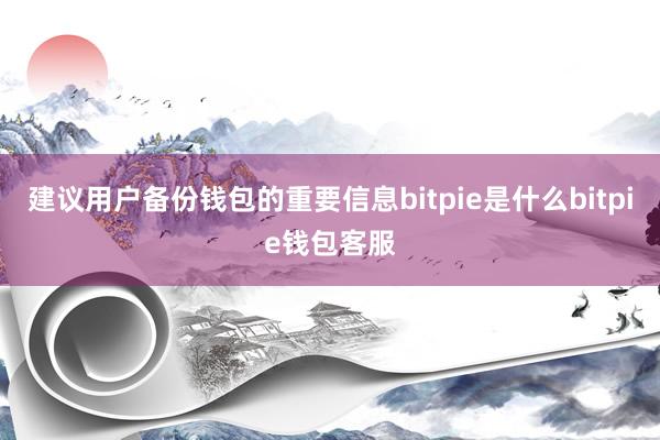 建议用户备份钱包的重要信息bitpie是什么bitpie钱包客服