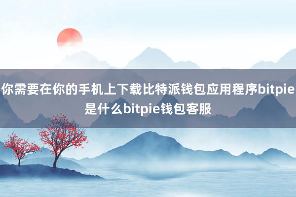 你需要在你的手机上下载比特派钱包应用程序bitpie是什么bitpie钱包客服