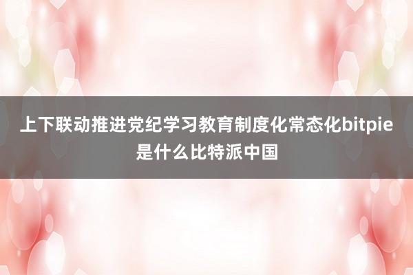 上下联动推进党纪学习教育制度化常态化bitpie是什么比特派中国