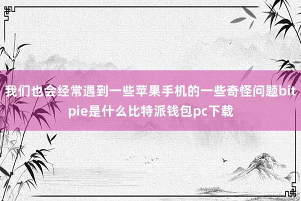 我们也会经常遇到一些苹果手机的一些奇怪问题bitpie是什么比特派钱包pc下载