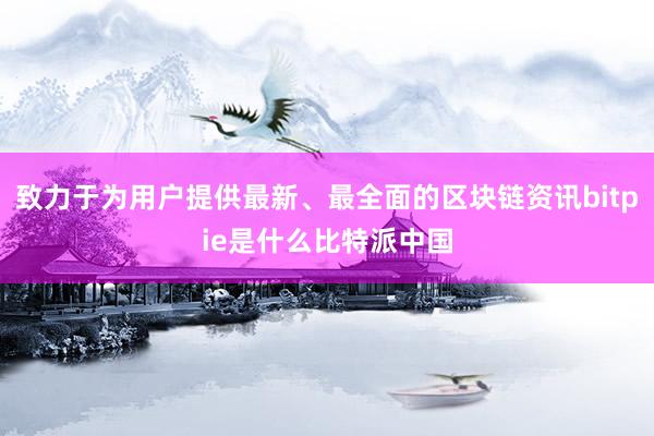 致力于为用户提供最新、最全面的区块链资讯bitpie是什么比特派中国