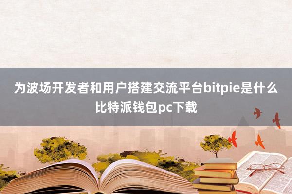 为波场开发者和用户搭建交流平台bitpie是什么比特派钱包pc下载