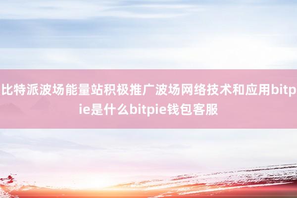 比特派波场能量站积极推广波场网络技术和应用bitpie是什么bitpie钱包客服