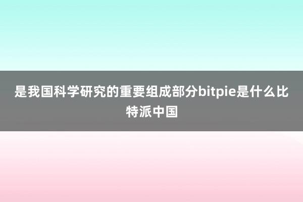 是我国科学研究的重要组成部分bitpie是什么比特派中国