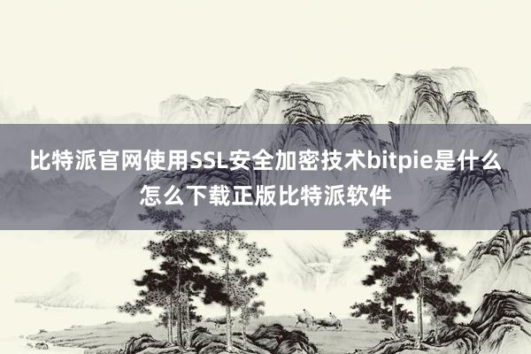 比特派官网使用SSL安全加密技术bitpie是什么怎么下载正版比特派软件