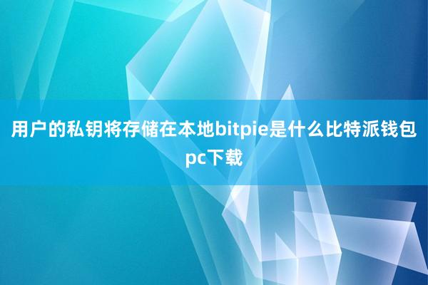 用户的私钥将存储在本地bitpie是什么比特派钱包pc下载