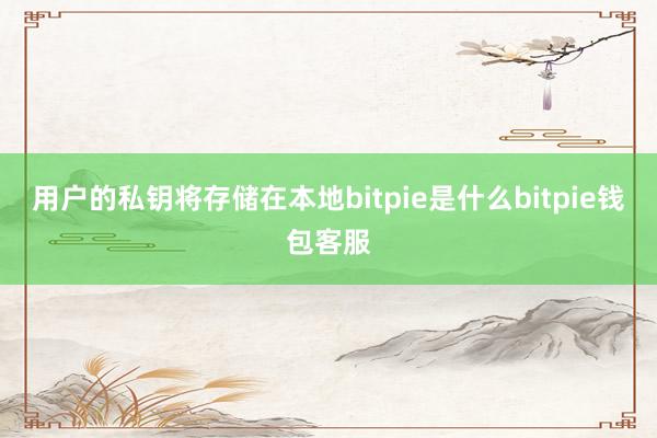 用户的私钥将存储在本地bitpie是什么bitpie钱包客服