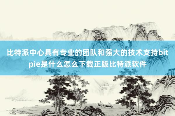 比特派中心具有专业的团队和强大的技术支持bitpie是什么怎么下载正版比特派软件