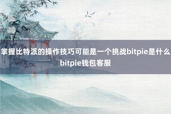 掌握比特派的操作技巧可能是一个挑战bitpie是什么bitpie钱包客服