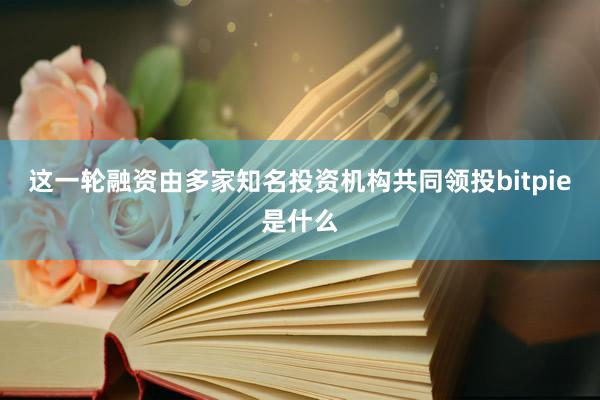 这一轮融资由多家知名投资机构共同领投bitpie是什么