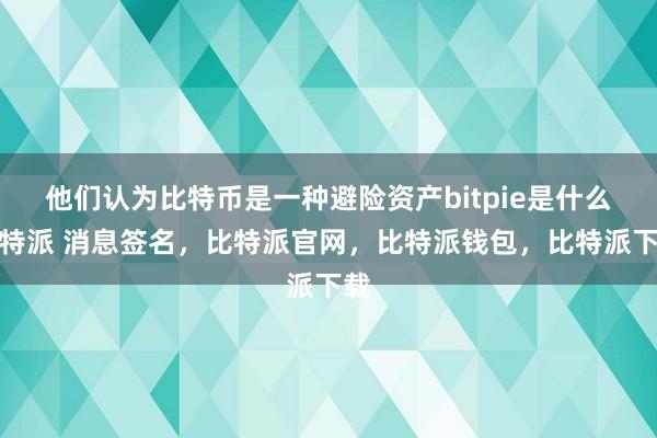 他们认为比特币是一种避险资产bitpie是什么比特派 消息签名，比特派官网，比特派钱包，比特派下载