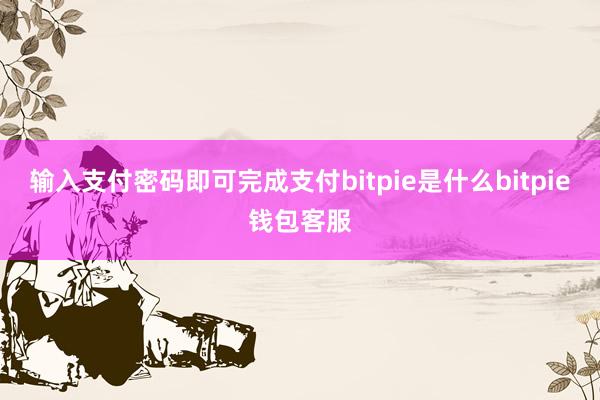 输入支付密码即可完成支付bitpie是什么bitpie钱包客服