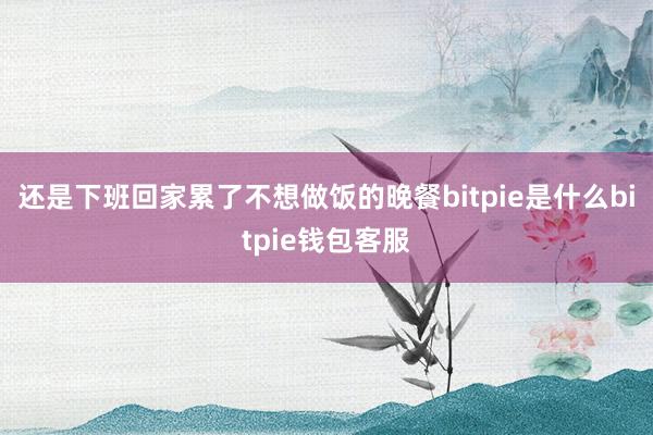 还是下班回家累了不想做饭的晚餐bitpie是什么bitpie钱包客服