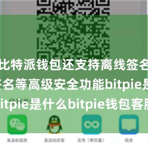 比特派钱包还支持离线签名、多重签名等高级安全功能bitpie是什么bitpie钱包客服