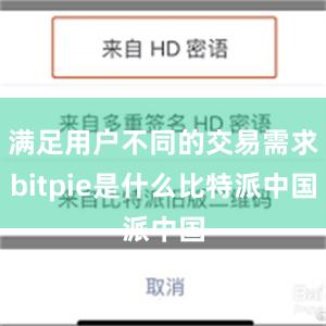 满足用户不同的交易需求bitpie是什么比特派中国