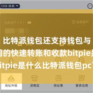 比特派钱包还支持钱包与钱包之间的快速转账和收款bitpie是什么比特派钱包pc下载