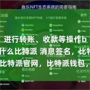 进行转账、收款等操作bitpie是什么比特派 消息签名，比特派官网，比特派钱包，比特派下载