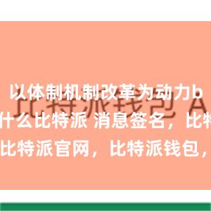 以体制机制改革为动力bitpie是什么比特派 消息签名，比特派官网，比特派钱包，比特派下载