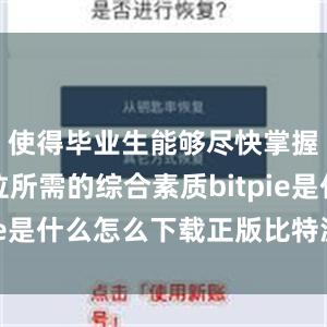 使得毕业生能够尽快掌握工作岗位所需的综合素质bitpie是什么怎么下载正版比特派软件