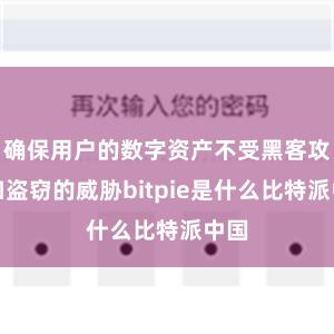 确保用户的数字资产不受黑客攻击和盗窃的威胁bitpie是什么比特派中国